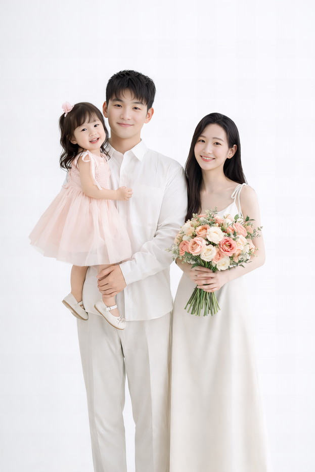 아메토에서 촬영한 세 가족의 사진